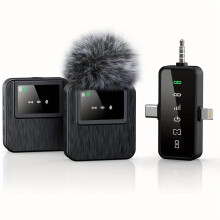 3-in-1-Funkmikrofon, kompatibel mit iPhone/Android/Kamera, 100 m Reichweite, 18 Stunden Akkulaufzeit, für Vlogs und Interviews