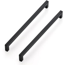 3er-Pack quadratische Schrankgriffe (11-5/16 Zoll) – Mattschwarze Griffe für Küchenschubladen und -schränke – Beschläge