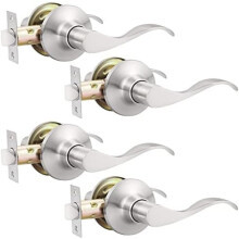 Türgriffe für Durchgangstüren, gebürstetes Nickel, 4er-Pack