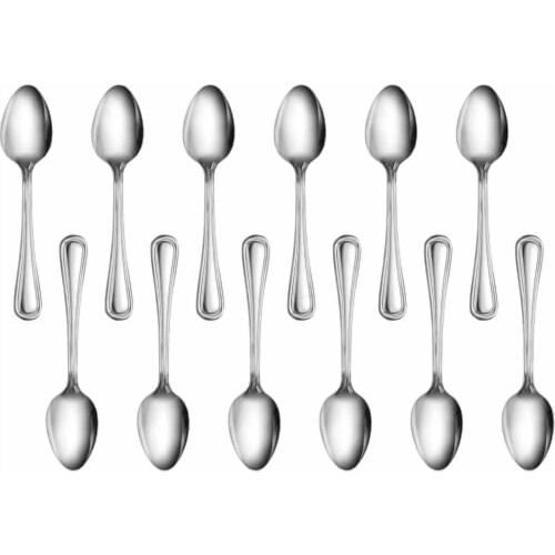 Schlanke Edelstahl-Teelöffel, 12-teiliges Set