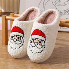 Pantoufles douillettes en peluche sur le thème de Noël et d'Halloween pour hommes et femmes, plusieurs modèles festifs, pantoufles confortables