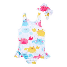 Teen & Girls One-Piece Color-Block Swimsuit with Drawstring, Size 12-18M (White)