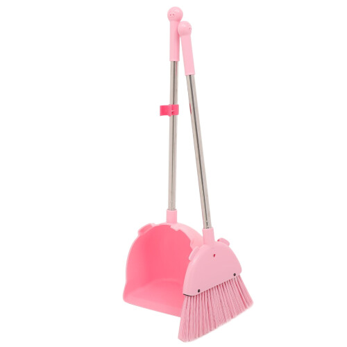Mini Broom and Dustpan Childrens Version Pink 1Set
