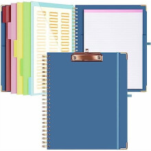 Tmavomodrá schránka s úložným priestorom 8,5"x11", organizér Padfolio, špirálové portfólio, poznámkový blok, držiak na pero, 5