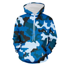 Your Fashion A1Series Herr Långärmad Kamouflage Hoodie Mörkblå, XXXL