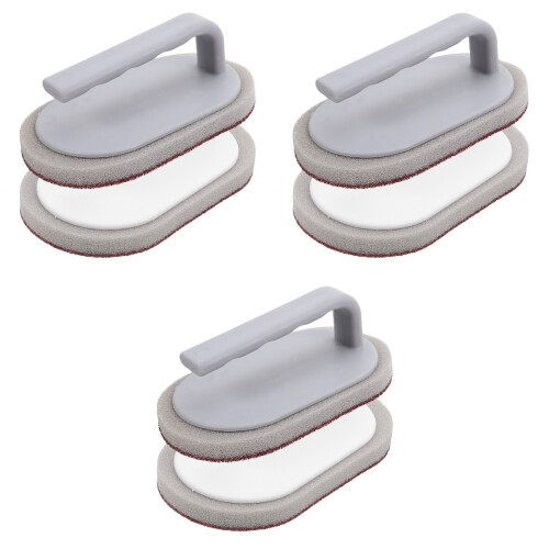 6Pièces Éponges À Récurer ABS + Éponge Multi-Usage Couleurs Assorties 2