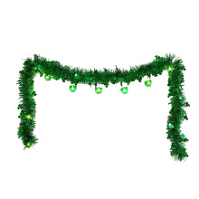 St. Patrick's Day LED String Lights with Shamrock Shapes USB Powered 200cm Green Decorative Lights for Indoor Outdoor Party and Atmosphere Lighting