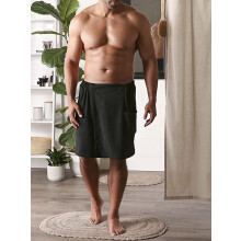 Spa Bath Wrap Towel for Men - Charcoal Color-One Size