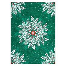 Christmas Rug 6x9 Snowflake Washable Area Rug for Hallway Non Slip Throw Rugs Low Pile Carpet for Bedroom Living Room Green