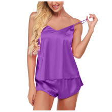 Lingerie pyjamasets voor dames, satijnen pyjama, camisole en short set, nachtkleding pyjamaset