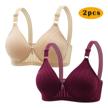Sujetadores de tallas grandes para mujer, 2 piezas, bordados, brillantes, cómodos, transpirables, sin aros, para uso diario, tallas S-3XL.