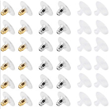 120 Pairs Earring Backs with Pad for Droopy Stud Ears Replacement Hypoallergenic Earring Backings for Heavy Earrings