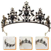 Black Rhinestone Tiara Crown Headband