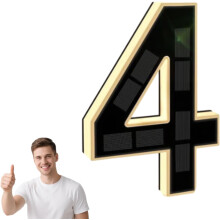 Solar-Powered Outdoor House Number Light, Modern Solar Lighted House Numbers Waterproof LED Address, Upgrade Your Home's Curb Appeal