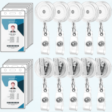 Portabadge retrattili con supporti verticali, confezione da 6