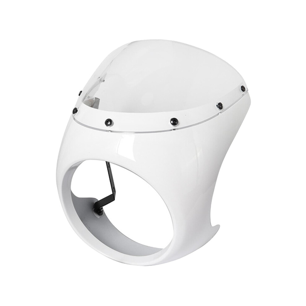 Headlight Fairing Screen Motorcycle Windshield For Motorbike Cafe Racer White 9479868187139