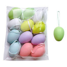 12Pcs Colorful Easter Eggs Decorations Hanging Ornaments for Easter Basket Tree Decor Party Favors Supplies Home