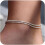 Sterling Silver Adjustable Anklet Set for Women 3-Pack 1