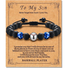Tiger Eye Baseball Bracelet for Teen Boys 1 Piece