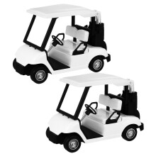 Worgeous 2pcs Golfcart Pullback Toys Mini Golf Cart Model Golfcart Cake Toppers for Birthday Celebrations Party Cake Decorations