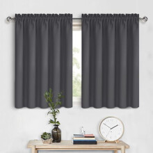 Cuirtíní Dubhaithe Liath Dorcha 2 Phainéal 60x36 Orlach Póca Slat