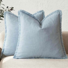 Ramie Cotton Fringe Pillow Covers 45x45 cm Set of 2