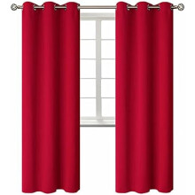 Room Darkening Curtains 84 Inches Long - Grommet Thermal Insulated Drapes Window Treatment Curtains for Bedroom, 2 Panels, 42 x 84 Inch, Red