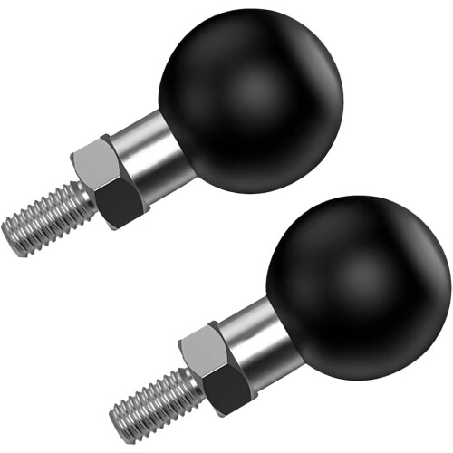 1" Ball Mount with M6x1.0 Thread, Compatible with RAM Mounts B Size, Black, 2 pcs