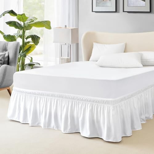 Jupe de lit King, 15 pouces de hauteur, élastique, en microfibre