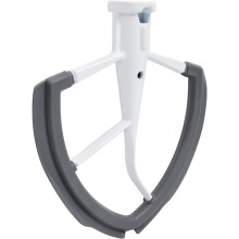 Fouet à bord flexible compatible avec les robots pâtissiers KitchenAid à bol relevable de 6 litres, fouet avec bord en silicone, accessoire pour