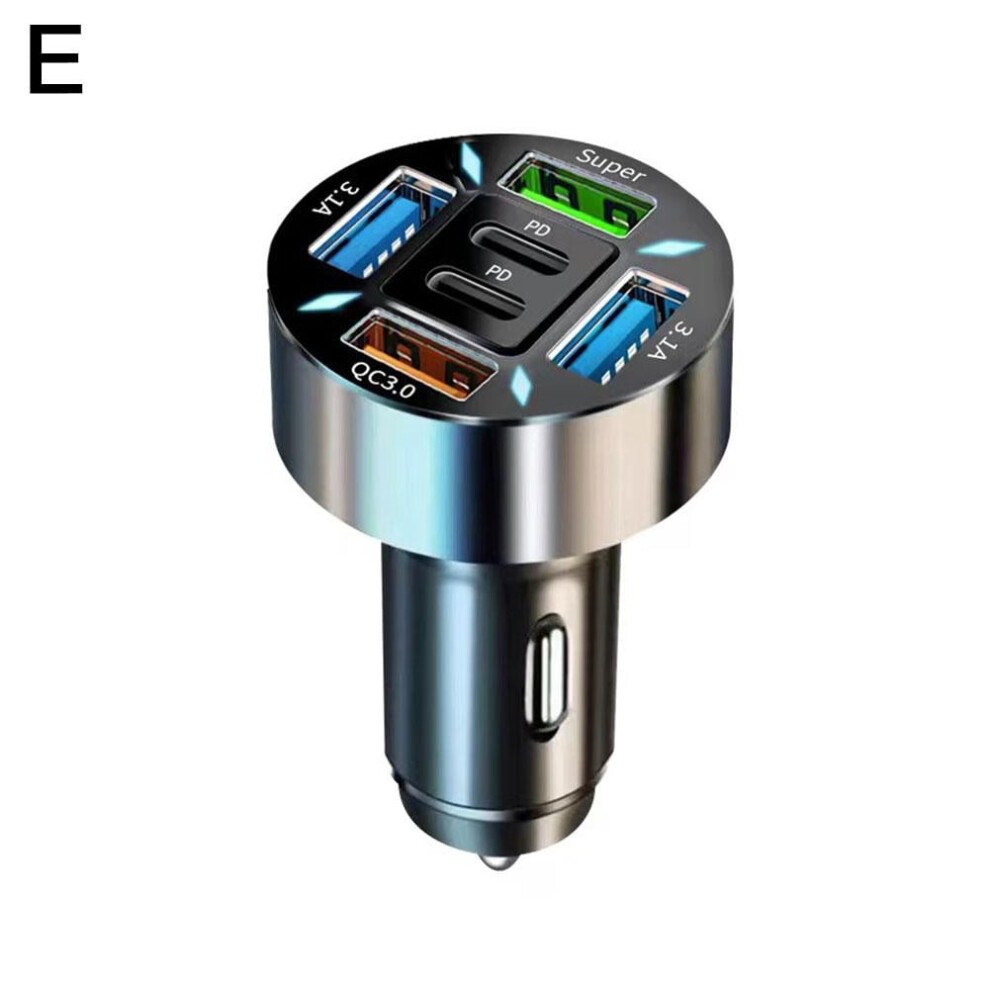 Digital Display Car With 4Usb Car Charger 66W Fast Charging Car Mobile Phone Adapter - E 9479868187108