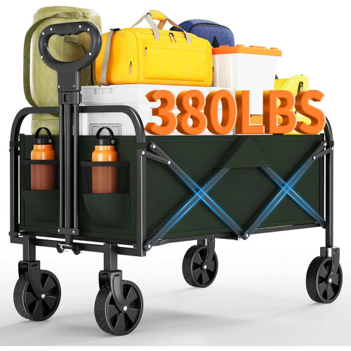 Foldable Utility Wagon Cart 380 lbs All-Terrain Wheels