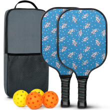 Set van 2 paddles en 2 ballen van glasvezel met bloemenprint