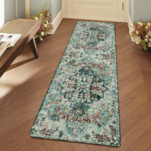 Tapis bohème à motif floral lavable 152 x 213 cm