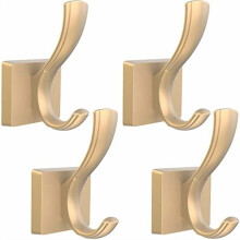 Guldfärgade dubbelväggiga krokar – aluminiumlegering, 8-pack