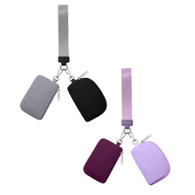 Mini Zip-Around Wristlet Wallet for Women – Double Pocket, Portable Purse with Keychain, Gift for Mom, Girlfriend, Wife, Daughter (1-4 PCS)