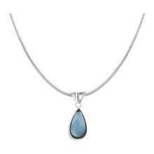 HEVIRGO Collana con ciondolo a goccia d'acqua Let Tears Out, collana con ciondolo a goccia blu per donna, girocollo con goccia d'acqua in finto