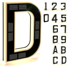 Solar-Powered Outdoor House Number Light, 9" Auto On/Off Sensor, Waterproof LED, Modern Black – Compatible with Standard Mounting