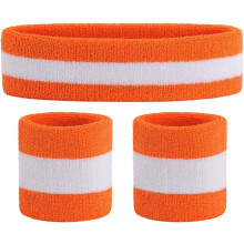 Sweatband Set Sports Headband Wristband Set Sweatbands Terry Cloth Wristband Wrist Sweatband Headbands Moisture Wicking Sweat Absorbing Head Band