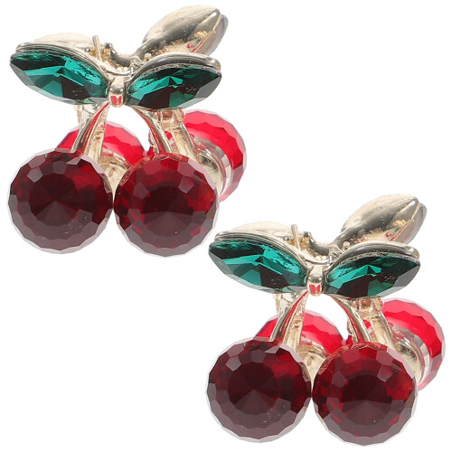 Pinces à cheveux cerise – Alliage, lot de 2