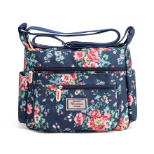 Geantă de umăr cu model floral pentru femei, geantă casual cu mai multe buzunare, material durabil