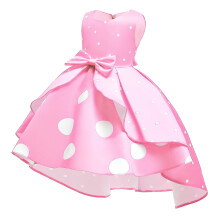 Kleinkinderkleid für Babys und Mädchen, ärmelloses Sommerkleid mit Erdbeermuster und Rüschenärmeln