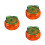 3Pièces Récipient Verre Orange Design Compact Transparent 10
