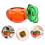 3Pièces Récipient Verre Orange Design Compact Transparent 11