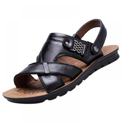 Men's Genuine Leather Classic Open Toe Sandals