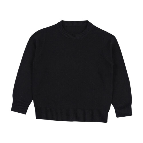 Babytrui, effen kleur, gebreide pullover, zwart, 4 jaar
