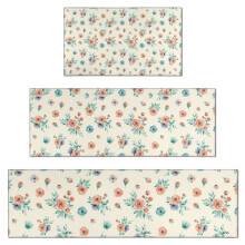 Floral Kitchen Rug Set of 3 – Non-Slip, Anti-Fatigue