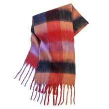Cachecol térmico feminino fvwitlyh – Quente, macio, grosso, com estampa xadrez e quadriculada e franjas, ideal para outono/inverno.