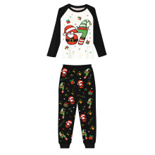 Julefamilie pyjamassæt med lange ærmer, sort, 3 år