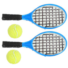 tennis racket models Mini Simulation Tennis Racket Models Resin 4pcs (2 Rackets + 2 Balls)